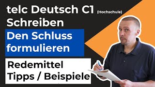 Den Schluss / das Fazit formulieren - Tipps/Redemittel/Beispiele - telc Deutsch C1