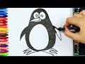 Как нарисовать пингвина | учить цвета | учить животные | How To Draw Penguin