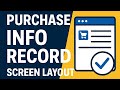 Purchase Info Record Screen Layout Mastery.