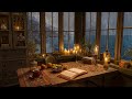 Portofino Rainy Evening with Jazz Piano Music 🌧️ Warm Light Ambience for Study &amp; Focus