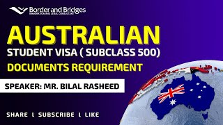Visa Required Documents 2022 | subclass 500 | Australia Study Visa | Bordernbridges |