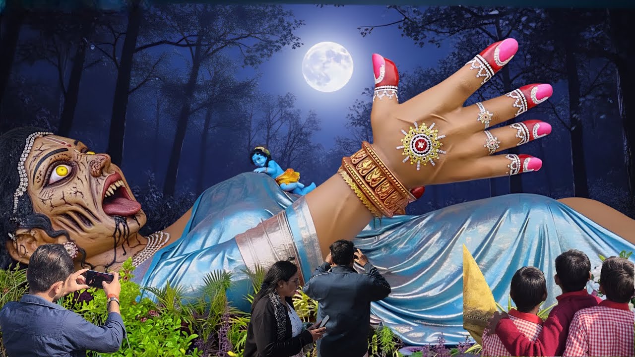 Putna Vadh Prem Mandir Vrindavan | Shri Krishna Leela | Real Darshan & Story