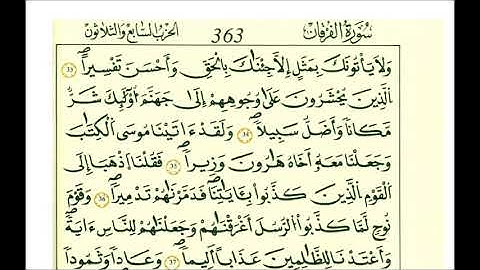 سورة الفرقان برواية قالون عن نافع المدني الشيخ علي الحذيفي