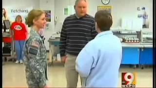 Mom surprises son coming home from Afghanistan.