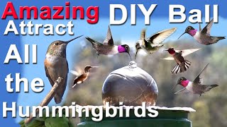 DIY BALL Endless Water Hummingbird BirdbathAttracts Birds Solar Powered Water Fountain in Garden