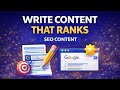SEO Content Writing Explained (How to Write Content That Ranks) | English