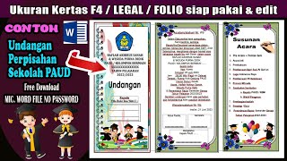 CONTOH UNDANGAN PERPISAHAN SEKOLAH PAUD TK FILE MIC WORD
