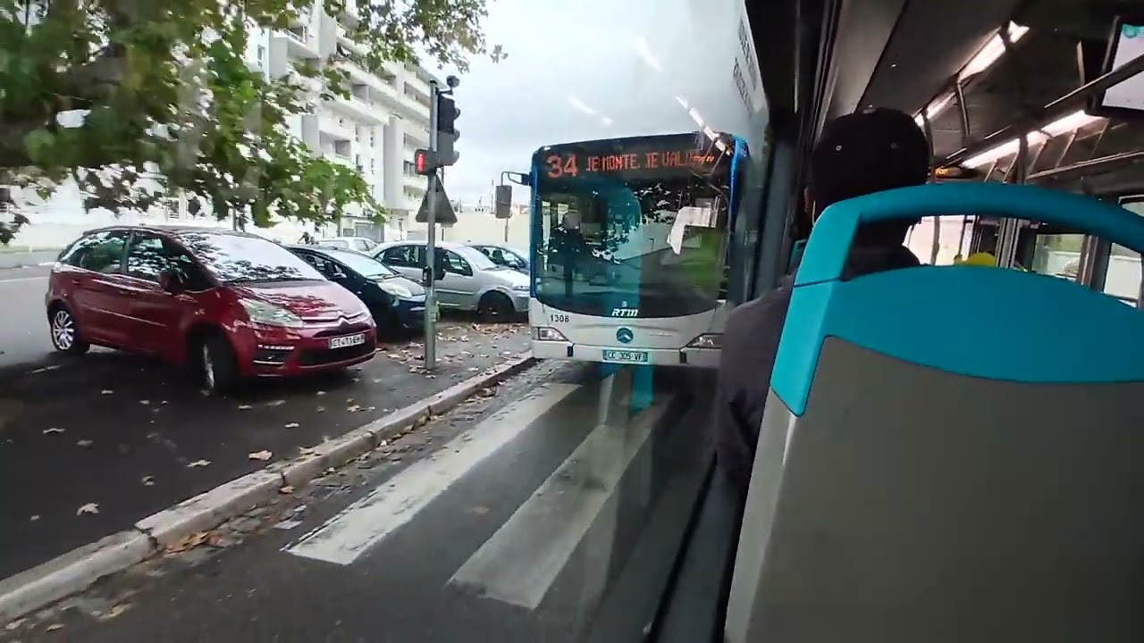 Rtm Mercedes citaro c2 1418 de 2018 sur la ligne 34 destination le merlan 