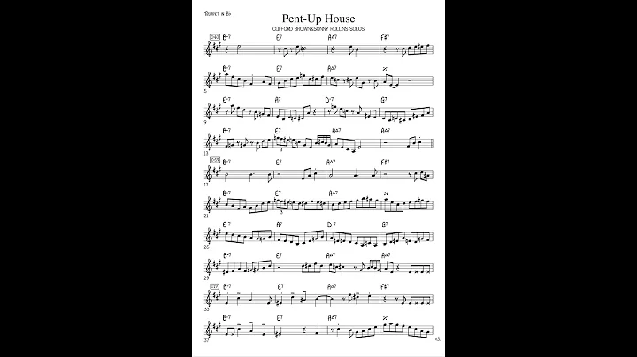 Clifford Brown - Pent-Up House Transcription