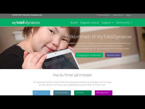 Opprette en MyTobiiDynavox-konto og logge inn i Snap + Core First