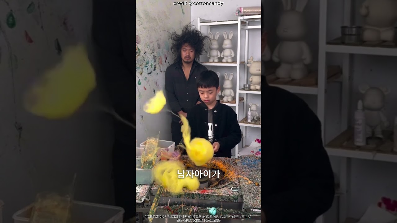 😱 아이들이 솜사탕을 만들었는데, 아빠가 모두를 깜짝 놀라게 했어요!