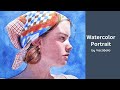Watercolor portrait painting of a stylish girl - How to create light in a watercolor painting