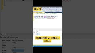 SQL Interview Concept | COALESCE vs ISNULL | #sql #database #coding #databaseconcepts #programming