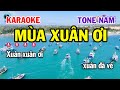Karaoke Mùa Xuân Ơi Tone Nam ( Cm ) Nhạc Tết  Mới 2025 | Karaoke Siêu Thị