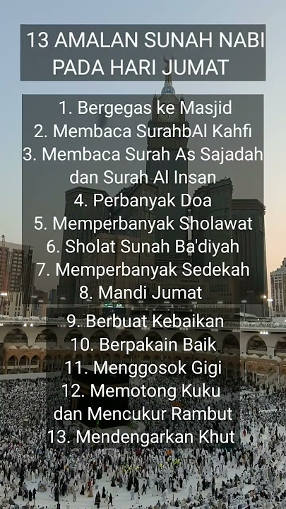 13 Amalan Sunah Nabi Pada Hari Jumat #shorts #storyislami #islam #storywa #islamicstatus #doa