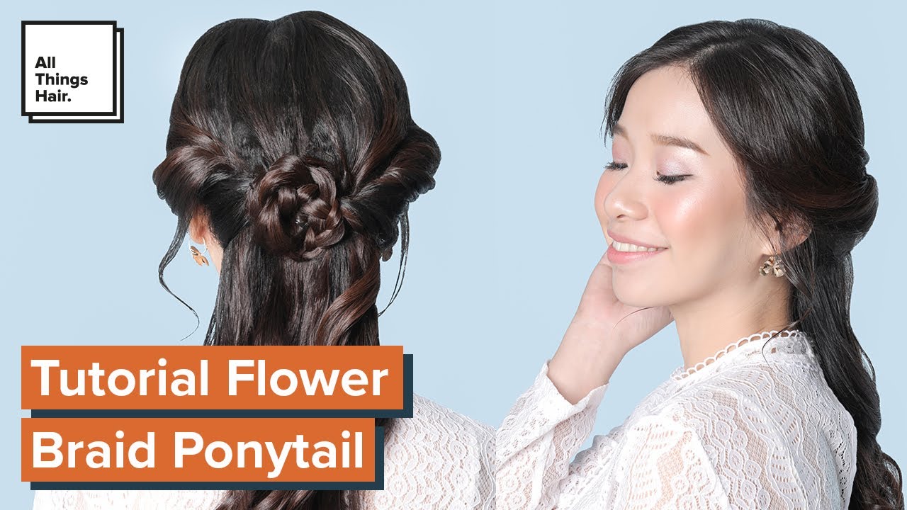 Tutorial Flower Braid Ponytail Rambut Kepang YouTube