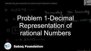 Problem 1-Decimal Representation of rational Numbers, Math Lecture | Sabaq.pk