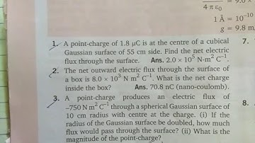 Class 12 ISC Physics Gauss theorem numerical solved