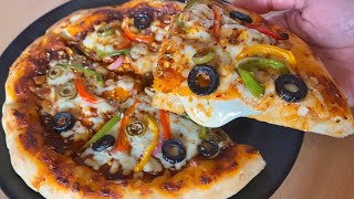CHEESE BURST PIZZA RECIPE | HOMEMADE PIZZA DOUGH | Veg Pizza Recipe |Domino's Style Pizza at home