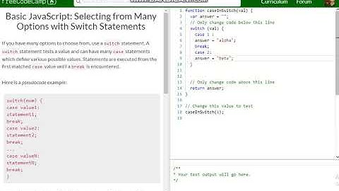 Basic JavaScript Selecting from Many Options with Switch Statements free code camp   Dani