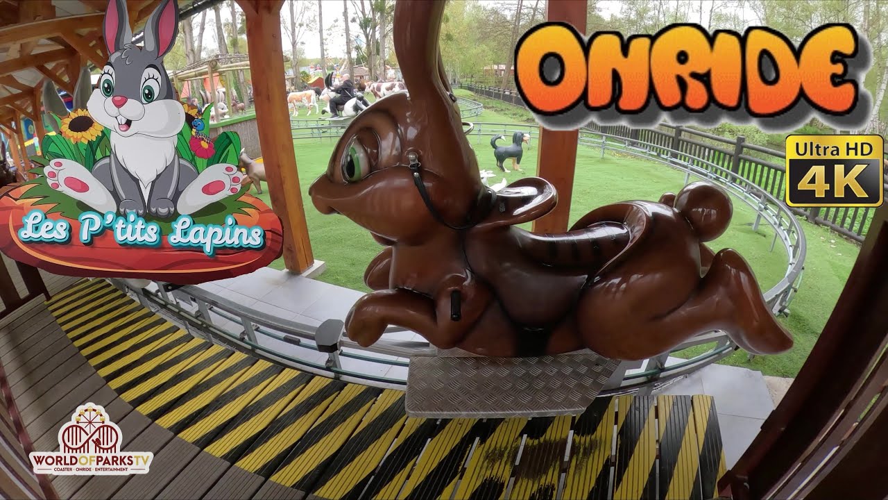 Parc Saint Paul 2024 - Les P´tits Lapins (OnRide) Attraction POV - Hasenreitbahn On-Ride Themenfahrt