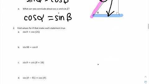 Mod 2: Lesson 27 Sine and Cosine of Complementary and Special Angles Part 3 of 6