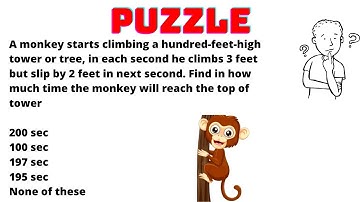 Monkey Climbing a slippery pole #aptitude #olympiad #puzzle #interestingpuzzles