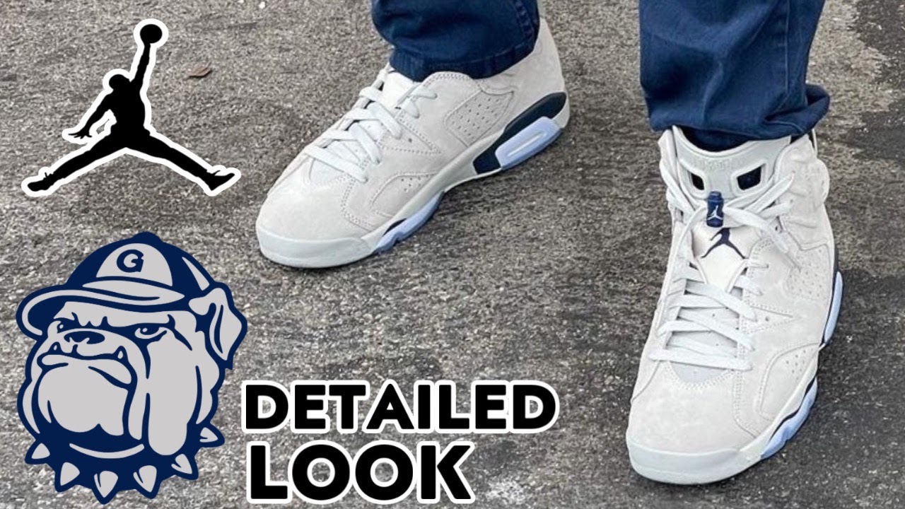 Air Jordan 6 Georgetown Shoes Detailed Look on Feet ,THEY WILL SIT