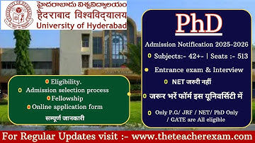 Central University New PhD Admission Notification 2025-26 | Without NET/JRF with 8000/pm fellowship
