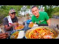 Spiciest Food in Africa!! 🌶 PALM NUT SOUP in a Village in Ivory Coast!!