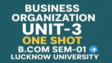 Business Organization Unit–3 One Shot | B.Com Sem–01 Lucknow University | Full Chapter Revision