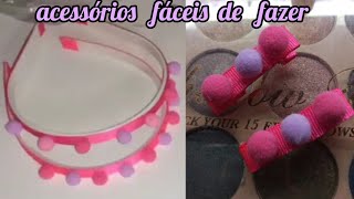 DIY🌸Tiara e presilhas de pompons/fácil de fazer🌸 acessórios Kawaii/infantil ou carnaval 2022🌸Andy J screenshot 2