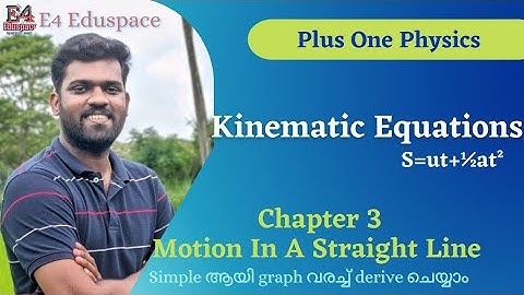Kinematics Equations Of motion Malayalam|+1 physics chapter 3 malayalam|Motion In A Straight Line