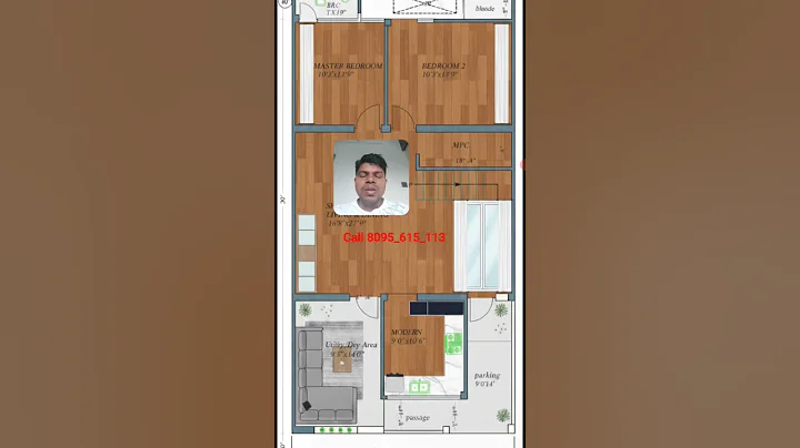 2 bedroom duplex house plan with separate guest room