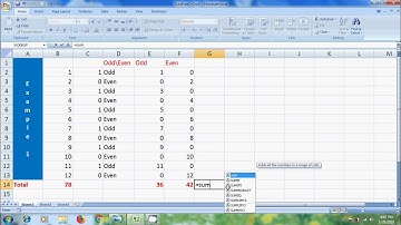Excel 2007: how to count and sum odd or even numbers in excel