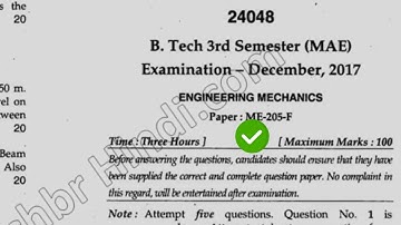 2017 Mdu BTech MAE 3rd Sem Engineering Mechanics Question Paper