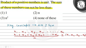 Product of n positive numbers is unit. The sum of these numbers can...