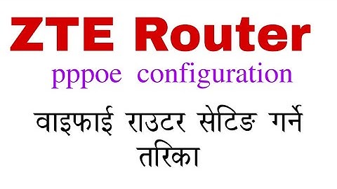 How to configuration zte router pppoe without isp ?