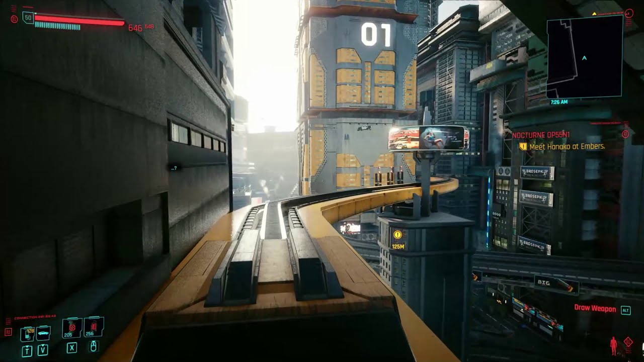 Cyberpunk 2077 Train Ride/Rail View YouTube