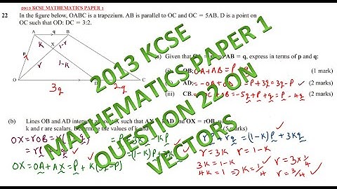 2013 KCSE MATHEMATICS PAPER 1 NO 22