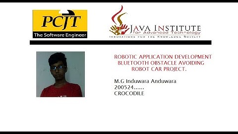 Obstacle Avoiding Bluetooth Robot Car | Java Institute | Robotic Application Development
