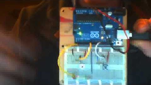 Arduino lighting LED using two buttons (Webcam video from November 26, 2015 12:22 AM (UTC))