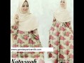 Gamis Bunga Kombinasi Polos Terbaru