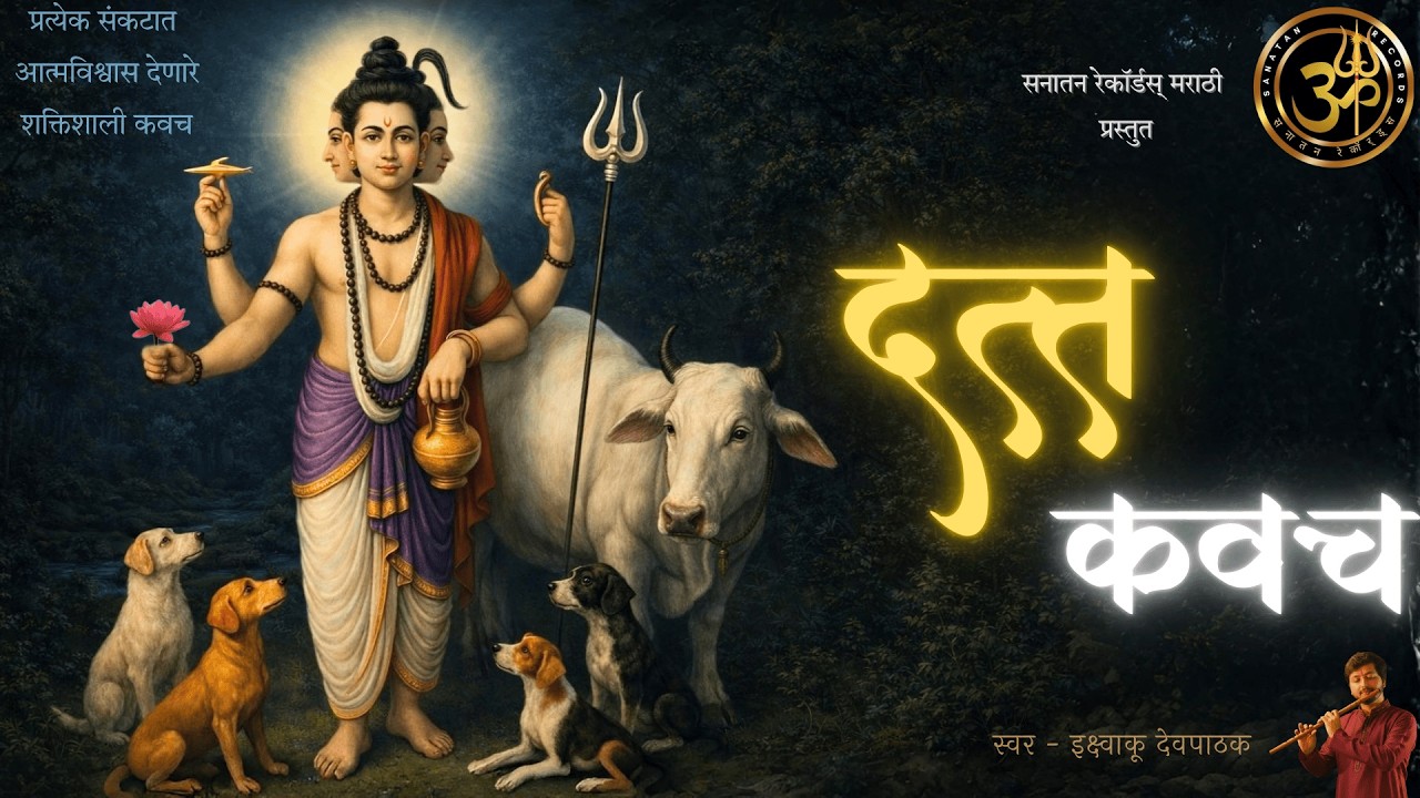 प्रत्येक संकटात आत्मविश्वास देणारे शक्तिशाली दत्तात्रेय कवच । दत्त भजन । मराठी । Datta kavach