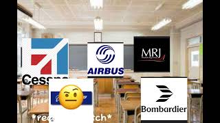 If airline manufacturers were in a class #aviation #boieng #airbus #planes #pilot. #subscribe #fun