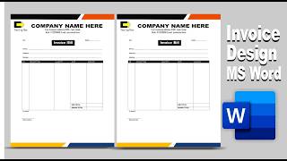How to create Invoice on Ms Word | How to Design Invoice us Ms Word | INVOICE DESIGN