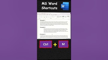 How to Indent or Outdent Paragraphs in MS Word documents using Keyboard Shortcut