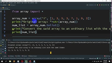 How to Convert an array to an ordinary list with the same items in Python