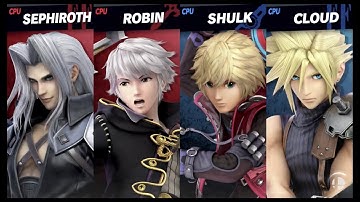Super Smash Bros. Ultimate - Sephiroth & Robin VS Shulk & Cloud