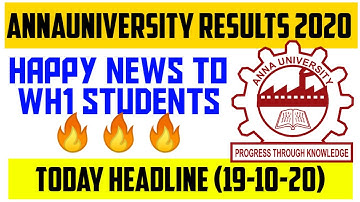 Happy News to WH1 Students | Annauniversity